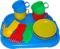 Набор детской посуды "Минутка" с подносом на 4 персоны