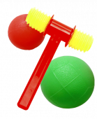 Набор: два мяча: 80 мм и 120 мм и молоток озвученный