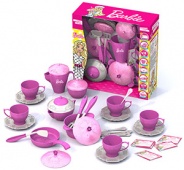 Подарочный набор дет.посуды «Чайный и кухонный сервиз Барби» (38 предметов в кор. с окошком)