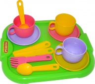 Набор детской посуды "Минутка" с подносом на 3 персоны