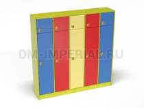 Шкаф 5-ти секционный с антресолью на цоколе (Разноцветный)