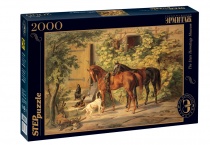 Мозаика "puzzle" 2000 "Лошади у крыльца" (Русские музеи)