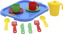 Набор детской посуды "Анюта" с подносом на 2 персоны
