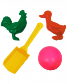 Набор: мяч 120 мм, набор детских песочниц (совочек, утка, петух)